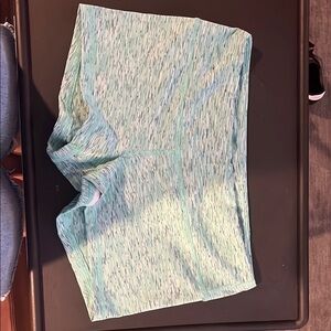 Fleo Women's Athletic Shorts in Mint Space-Dye